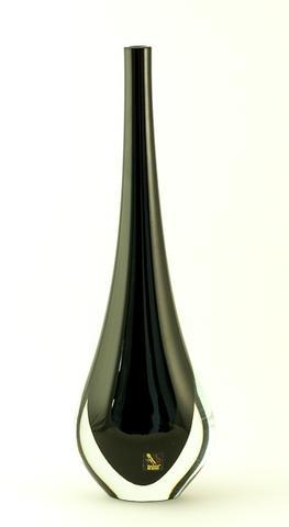Skleněná váza Gocce Nero 40 cm 