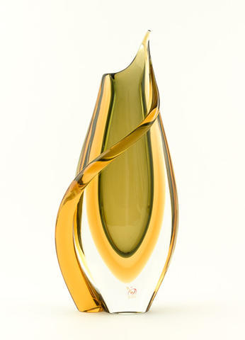Skleněná váza Sbruffi Ambra 34 cm